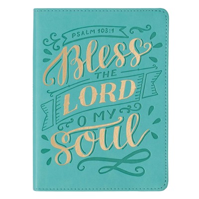 Exkluzív műbőr napló, Bless the Lord O My Soul (türkiz) (műbőr, aranyszegély)