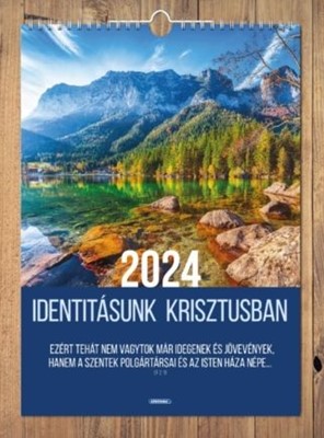 Nagyméretű falinaptár 2024 Identitásunk Krisztusban (Spirálozott)
