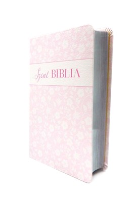 Biblia Károli mini fehér virágos