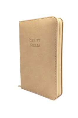 Biblia Károli mini arany cipzáras