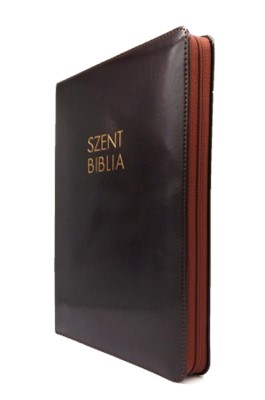 Biblia Károli nagy sötétbarna cipzáras