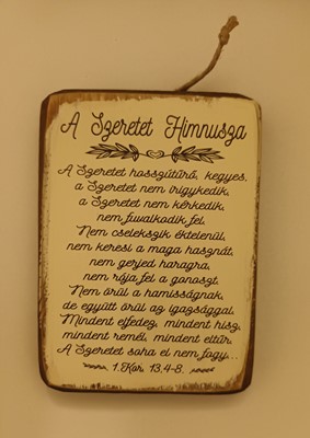 Falitábla A szeretet himnusza