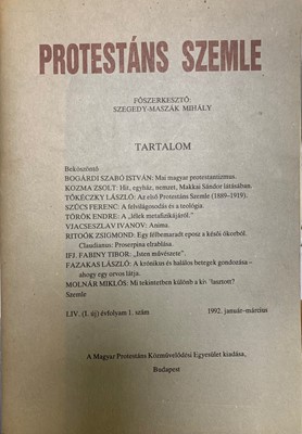Protestáns szemle 1992. január-március