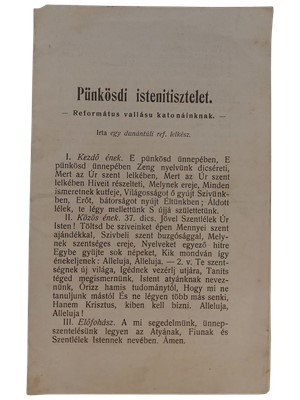 Pünkösdi istentisztelet