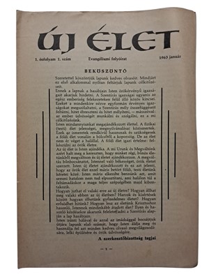 Új élet 1. évfolyam 1. szám