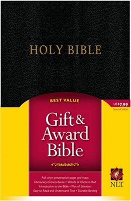 Angol Biblia New Living Translation Gift and Award Bible - Black (Leather look / puhakötés)