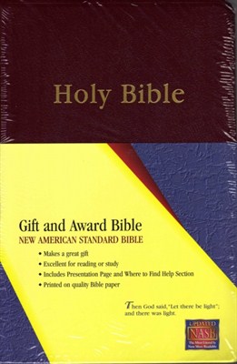 Angol Biblia New American Standard Bible Gift and Award - Burgundy (Leather look / puhakötés)