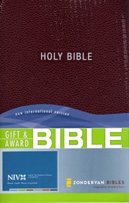 Angol Biblia New International Version Gift and Award Bible - Burgundy (Leather look / puhakötés)