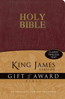 Angol Biblia King James Version Gift and Award Bible - Burgundy (leather look paperback / puhakötés)