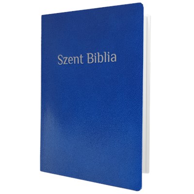 Biblia Károli fordítás, piros betűs, közepes, kék