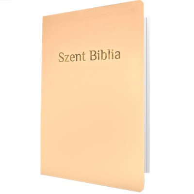 Biblia Károli fordítás, piros betűs, közepes, vajszínű