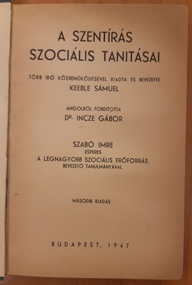 A Szentírás szociális tanításai (Keménytáblás) [Antikvár könyv]