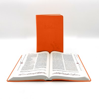 Biblia revideált Károli nagyméretű, narancssárga (Műbőr)