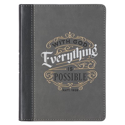 Exkluzív műbőr angol napló With God Everything is Possible, Black (Lux Leather)