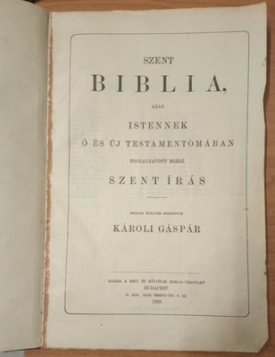 Szent Biblia - töredék kötet (Vászon) [Antikvár könyv]