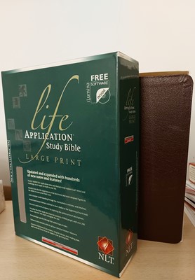 NLT Life Application Study Bible (aranyszegélyes, barna bőr, papírdobozos) [Antikvár könyv]