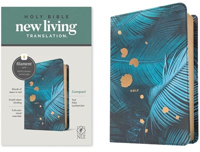 Angol Biblia - New Living Translation, Filament Enabled Edition (Red Letter, LeatherLike, Teal Palm, Zipper) (bőrszerű, cipzáras)