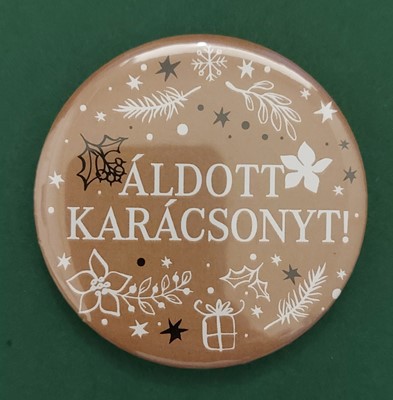 Hűtőmágnes, Áldott Karácsonyt! (arany)