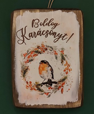 Falitábla, Boldog Karácsonyt! (vörösbegy) [Gift]