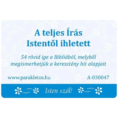 A teljes írás Istentől ihletett (igés kártyacsomag)