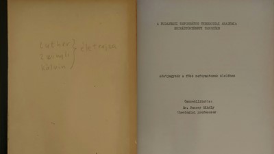 Adatjegyzék a főbb reformátorok életéhez, 1976/77 (Papír) [Antikvár könyv]