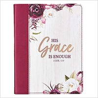 Exkluzív műbőr napló, His Grace is Enough (rózsás) (műbőr, rose-gold szegély)