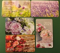Kártyanaptár-csomag 2024 virágok 2. (5 darabos)