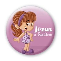 Kitűző Jézus a barátom (lány) (Fém)