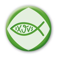 Kitűző Ikhthüsz-hal zöld