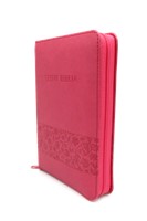 Biblia Károli mini málnavirágos cipzáras (Műbőr)