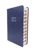 Biblia Károli közepes sötétkék regiszteres (Műbőr)