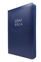 Biblia Károli nagy sötétkék cipzáras (Műbőr)