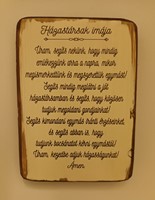 Falitábla Házastársak imája (Fa)
