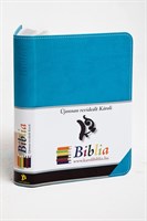 Biblia revideált Károli kicsi díszvarrott (türkiz) (díszvarrott műbőr)