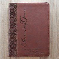 Exkluzív műbőr angol napló Amazing Grace (barna) (Lux Leather)