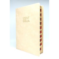 Biblia Károli nagy bézs bársony regiszteres (Bársony)