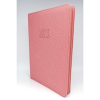 Biblia Károli nagy rózsaszín regiszteres, cipzáras (Műbőr)
