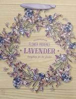 Közepes méretű dísztáska Levendula koszorú (lila selyem füllel) (Papír)