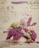 Nagy méretű dísztáska Orgona (lila selyem füllel) (Papír)
