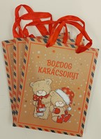 Közepes ajándéktasak, Boldog Karácsonyt, macis [Gift]