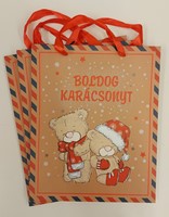 Nagy ajándéktasak, Boldog Karácsonyt, macis [Gift]