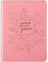 Exklúzív műbőr napló, Grace upon Grace, rózsaszín virágos