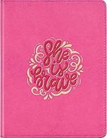 Exkluzív műbőr napló, She is Brave, rózsaszín (műbőr)