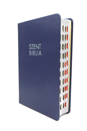 Biblia Károli közepes sötétkék regiszteres
