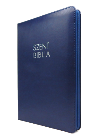Biblia Károli nagy sötétkék cipzáras