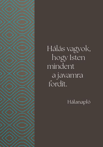 Hálanapló, Isten mindent a javamra fordít (barna-kék mintás)