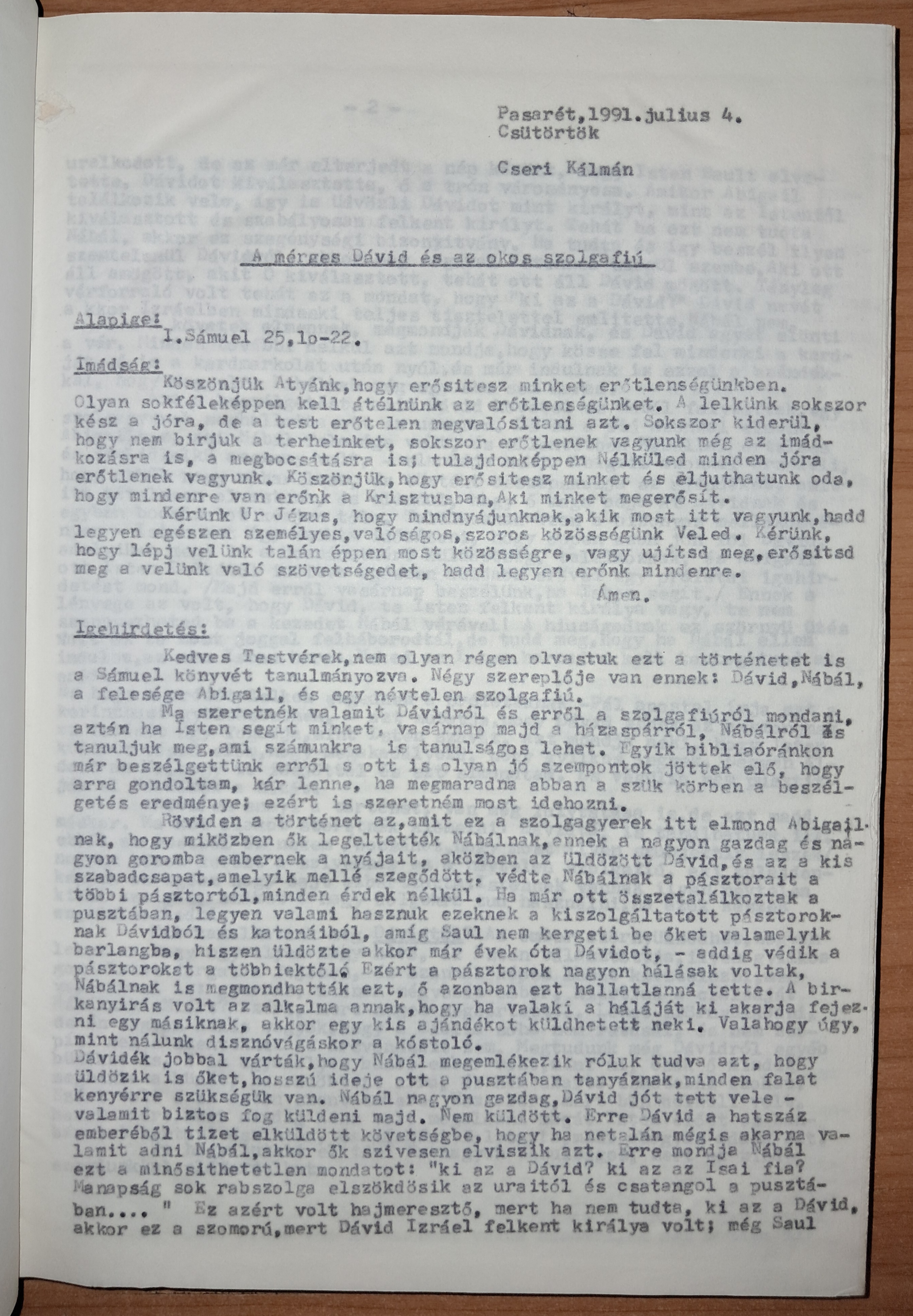 Pasaréti prédikációk 1971 I-II. kötet