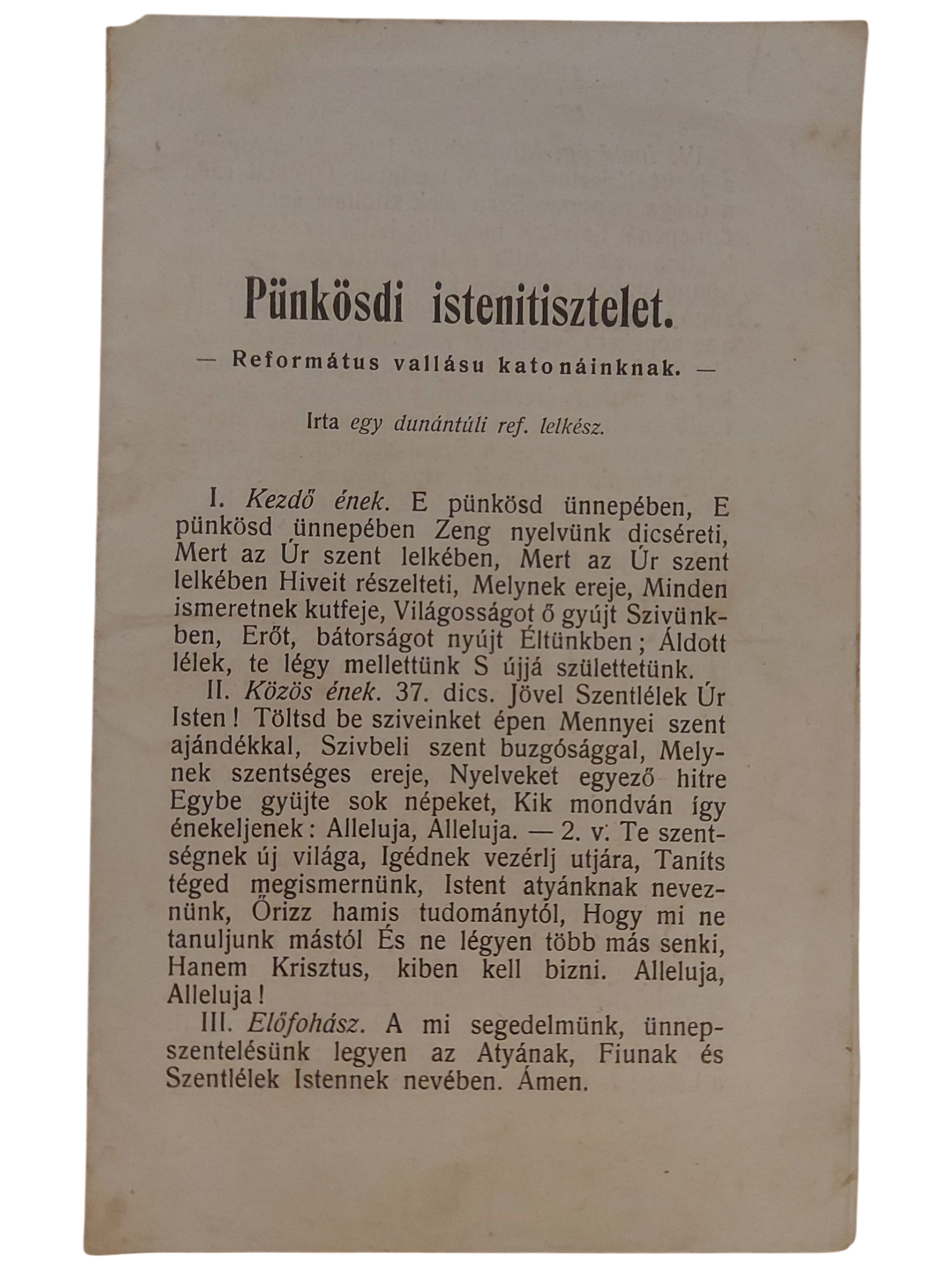 Pünkösdi istentisztelet