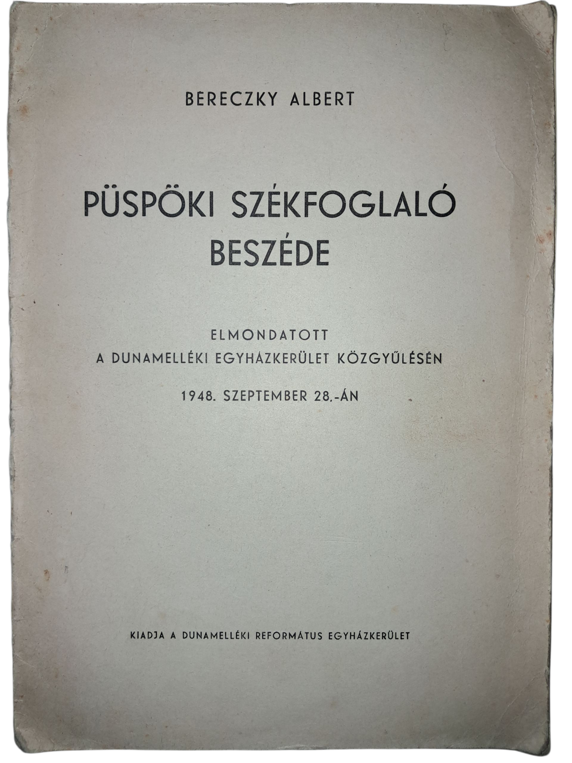 Püspöki székfoglaló beszéde
