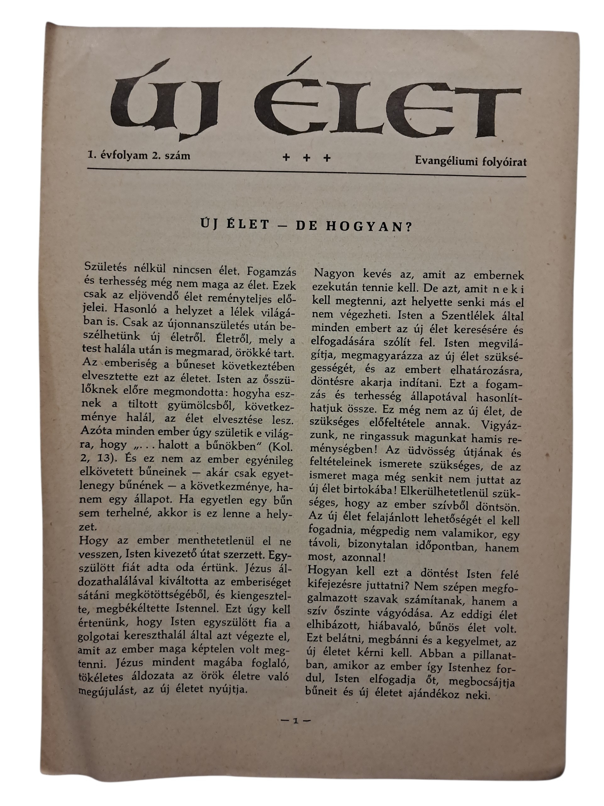 Új élet 1. évfolyam 2. szám